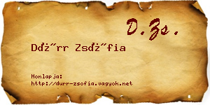 Dürr Zsófia névjegykártya