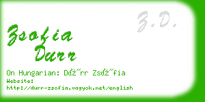 zsofia durr business card